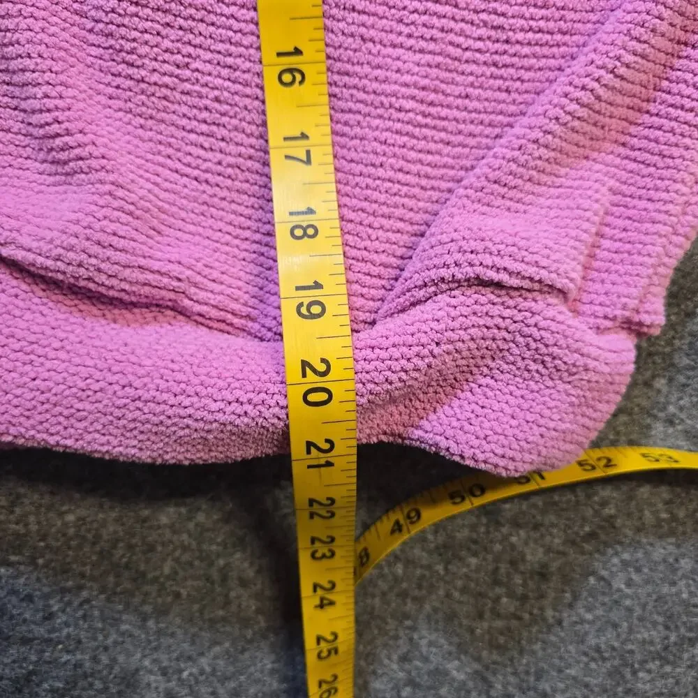 Free People Sweater Women Medium Pink Oversized Textured Long Sleeve Boxy Casual